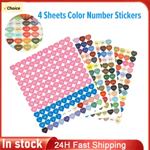 1 Set Diamond Painting Labels with Numbers DMC 447 DMC Diamond Painting Number Sticker Multi-Colors