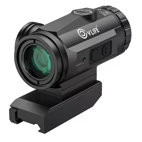 CVLIFE 4X Compact Prism Scope with Motion Awake Technology BDC Reticle Scope Electronic Button Contr