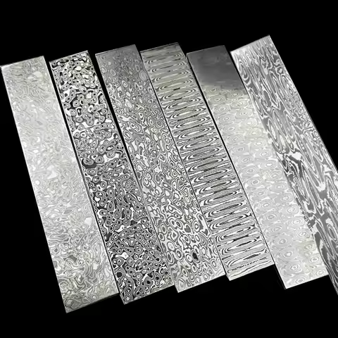 15x2.5x0.3CM 57-59 HRC VG10 Damascus Steel Blade Billets Forged Raw Material Sandwich Steel Strip DI