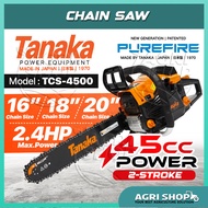 Agrishop Tanaka TCS-4500 Chainsaw 16",18",20" inch Machine Gasoline 45cc 2.4hp 2 Stroke Engine