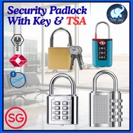 Padlock Number Lock Locker Lock With Key TSA Combination Padlock