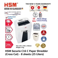 HSM Securio C16 C Paper Shredder (Cross Cut) 4×25 mm -8 sheets (25 Liters) ( C16C, Cross Cut)