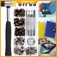 87pcs Leather Snaps Fasteners Kit 15mm Metal Button Snaps Press Studs with 4 Installation Tools 1 Ha