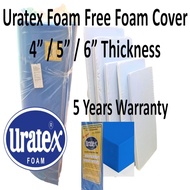 ◑BABYSM Shop Original Uratex Foam Mattress with Zipped Cover 5 / 6 Inches Thickness Blue Foam