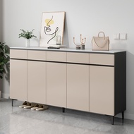 Rock Board Shoe Cabinet, Solid Wood Storage Cabinet Balcony Large Shoe Cabinet Entrance Door Foyer K