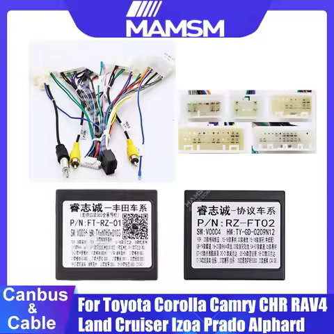 Car Radio Canbus Box Adaptor RZ-FT01 RZ-FT02 For Toyota Corolla Camry RAV4 CHR Land Cruiser IZOA Pra