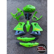 KAWASAKI NINJA DOUBLE R KR 150 RR BODY COVERSET STICKER TANAM 2 TONE GREEN HIJAU SEKALI TANK 2 KOTAK