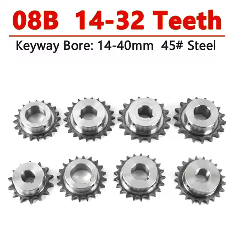 1pc 14-32Teeth 08B Industrial Drive Sprocket Wheel 45# Steel Chain Gear 14 15 16 17 18 19 20 22 23 2