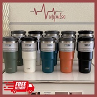 Tyeso 600ml/750ml/900ml/1200ml Tumbler Viral with Handle Thermos Penutup 2 Way Minum Pemegang Tudung