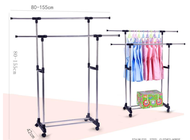 Pole Multi-Function Clothes Hanger And Double Organizer Rack With Wheels - BY SEOKO HL050