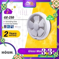 Houm Window Ventilating Exhaust Fan Ge-250 - Glass Mounted (8" - fan blade) Ge250 Kipas Ekzos