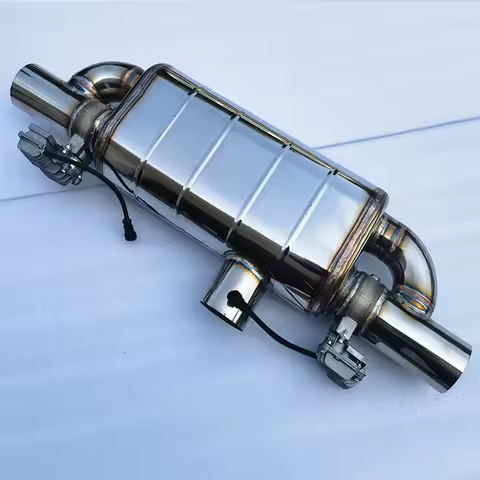 Car Exhaust Valve Muffler Sound Control Change 2 Inlet 1 Oulet T Style Universal Modification Kit