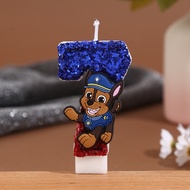 Daily New Arrival/Captain Wang Wang Ryder Creative Number Birthday Candle Gradient Cartoon Animal Se