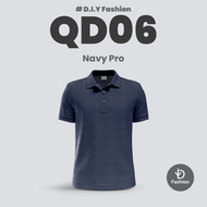 OREN SPORT Microfiber Quick Dry Jersey Short Sleeve Polo Tee - Navy Pro (Unisex) QD06