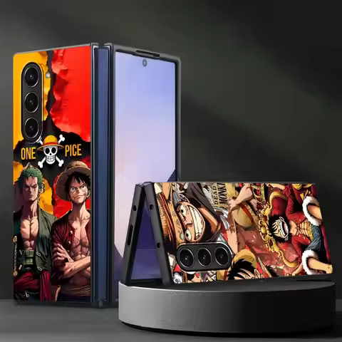 One Piece Luffy Zoro Back Phone Cover Case for Samsung Galaxy ZFold3 Z Fold 7 6 5 4 3 ZFold6 ZFold7 