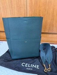 Celine Dark Green Medium Sangle Bucket Bag