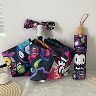 Graffiti Automatic Folding Umbrella 8 Ribs Manual Umbrella Sun Protection Boyfriend Gift Ideas