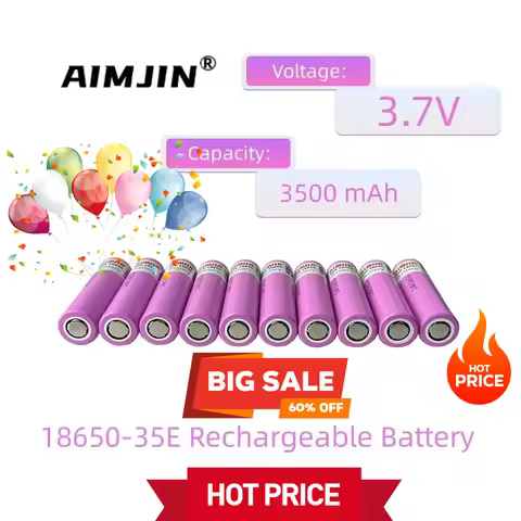 3.7V 18650 3500mah Battery For Samsung 35E INR 18650 20A Lithium Lon Battery Replacement External Ba