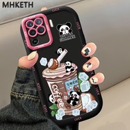 MHKETH Case For OPPO A94 Reno 5F Reno5 F 5 Lite F19 Pro Phone Personal And Creative Milk Tea Coffee 