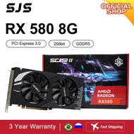 SJS Video Card RX 580 8G 256Bit 2048SP GDDR5 AMD GPU Graphics Cards Gamer RX580 Radeon 8GB Mining Gaming Card Placa De Video