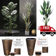 [SG Seller] Artificial Plant Set with Pot Monstera Yucca Sisalana Skybird Bird of Paradise Traveller Palm Faux Tree