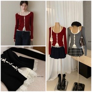 WGWE knitted sweater with lace collar 8577