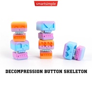SMARTSIMPLE 9Pcs/Pack 3D Printed Skull Ghost Face Clicker Halloween Fidget Button Toy Ghost Face Fid