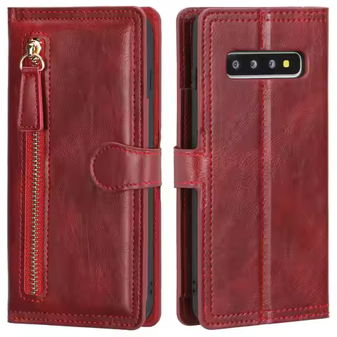 for Samsung Galaxy S10 plus S10e S10+ Leather Skin Flip Wallet Book Phone Case Cover for Galaxy S10e