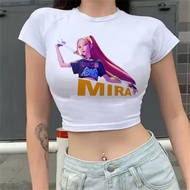 Kpop Demon Hunters crop top gothic  cropped babydoll shoujo girl style Streetwear y2k Aesthetic Grun