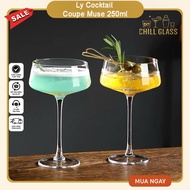 Coupe Cocktail Cup 250ml – Long Leg – Bar Mixing Glass, High Quality Glass