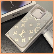 LV Pattern Matte Silver iPhone Phone Case, Anti-Scratch Camera Protection - Compatible with iPhone 1