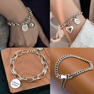 9Fashion Star Heart Snake Chain Bracelet Bangle stainless steel Charm Women Jewellery