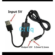USB to DC / USB 5v to DC 12v / 5v to 12v Power Cable
