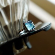 海藍寶天然水晶戒指 | 925純銀飾物 | 海鹽刨冰