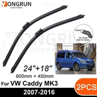 Car Front Windshield Wipers For VW Caddy MK3 2007-2016 Wiper Blade Rubber 24"+18" Car Windshield Win