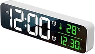 LED Digital Alarm Clock Snooze Adjustable Brightness Simple Design Desk Clock with Easy to Read Larg