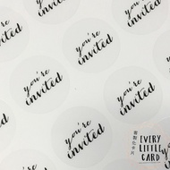 2.5cm Round Transparent Glossy Sticker (you're invited) G011