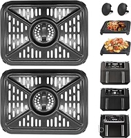 Air Fryer Grill Pan for Ninja Foodi DZ401 DZ550 10QT DualZone Air Fryers, Replacement Air Fryer Cris