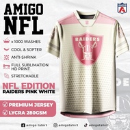 AMIGO NFL Sublimation Microfiber Jersey tshirt Design PINK RAIDERS baju jersi baju jersey viral tikt