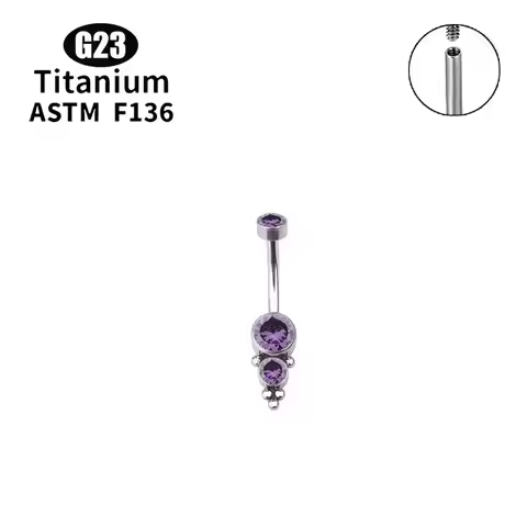G23 Titanium Hot Selling Prong Set Cz Opal Navel Ring Piercing navel ring belly button titanium