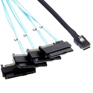 Mini-SAS to SAS Cable: 0.5M SFF-8087 to SAS SFF-8087 to SFF-8482 4X SAS with SATA-Power Adapter Cabl