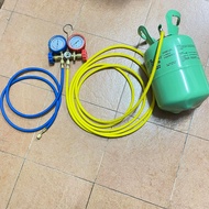 3Pcs ( RED / BLUE / YELLOW ) LONG TYPES SET REFRIGERANT PIPE GAS CHARGING HOSE 5Meter / 3M / 2M / 1.5M / 1M GAS PIPE 1/4'' 5/16'' REFILL GAS COMPRESSOR AIRCOND