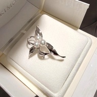 🌱Mikimoto Akoya Pearl Silver Brooch Orchid Brooch💐御本木 Mikimoto珍珠胸針 蘭花胸針 Akoya日本海水珍珠銀胸針