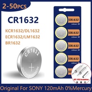 Original For Sony 2-50pcs CR1632 3v lithium battery DL1632 BR1632 ECR1632 L1632 Car Key Remote Contr