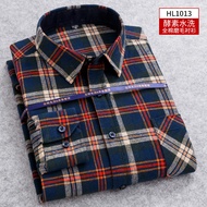 เสื้อเชิ้ตผู้ชายคอเหลี่ยมแขนยาวลายสก็อตทรงหลวมหลวมสไตล์ลำลองฤดูใบไม้ร่วง 2025 Pure Cotton Flannel Sh