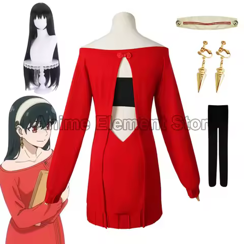 Anime SPY X FAMILY Cosplay Yor Forger Cosplay Costume Women Casual Red Sweater Mini Skirt Yor Prince