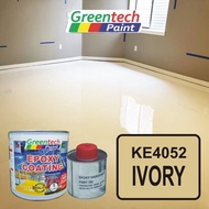 ( IVORY KE4052 ) 1L Epoxy Paint GREENTECH PAINT (750ml Colour + 250ml Hardener) CAT LANTAI BERKUALITI (Include Hardener)