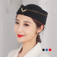 Flight Attendant Hat Wanita Premium ThickPOLOS Premium Wool Material Emirates Flight Attendant Hat