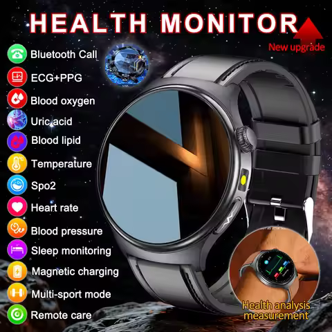 ECG Smart Watch Men Women Micro-Physical Examination ECG+PPG Blood Oxygen Uric Acid Blood Pressure S