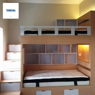 ranjang tingkat anak tangga laci meja belajar kasur ukuran 100x200 kasur tingkat tempat tidur tingka